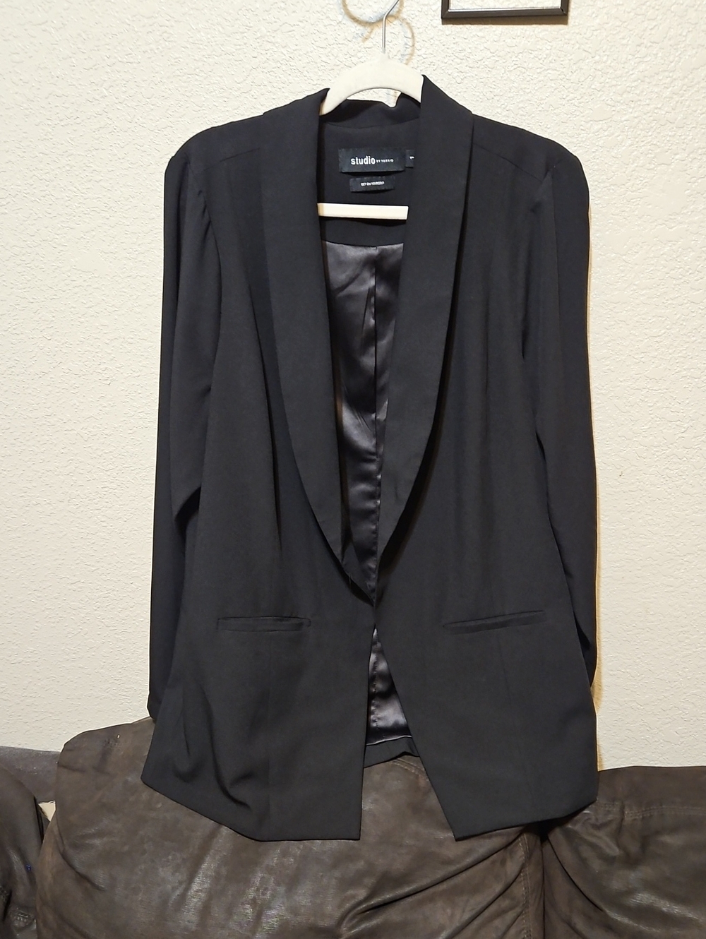 torrid Black Shawl Collar Blazer with Satin Lining